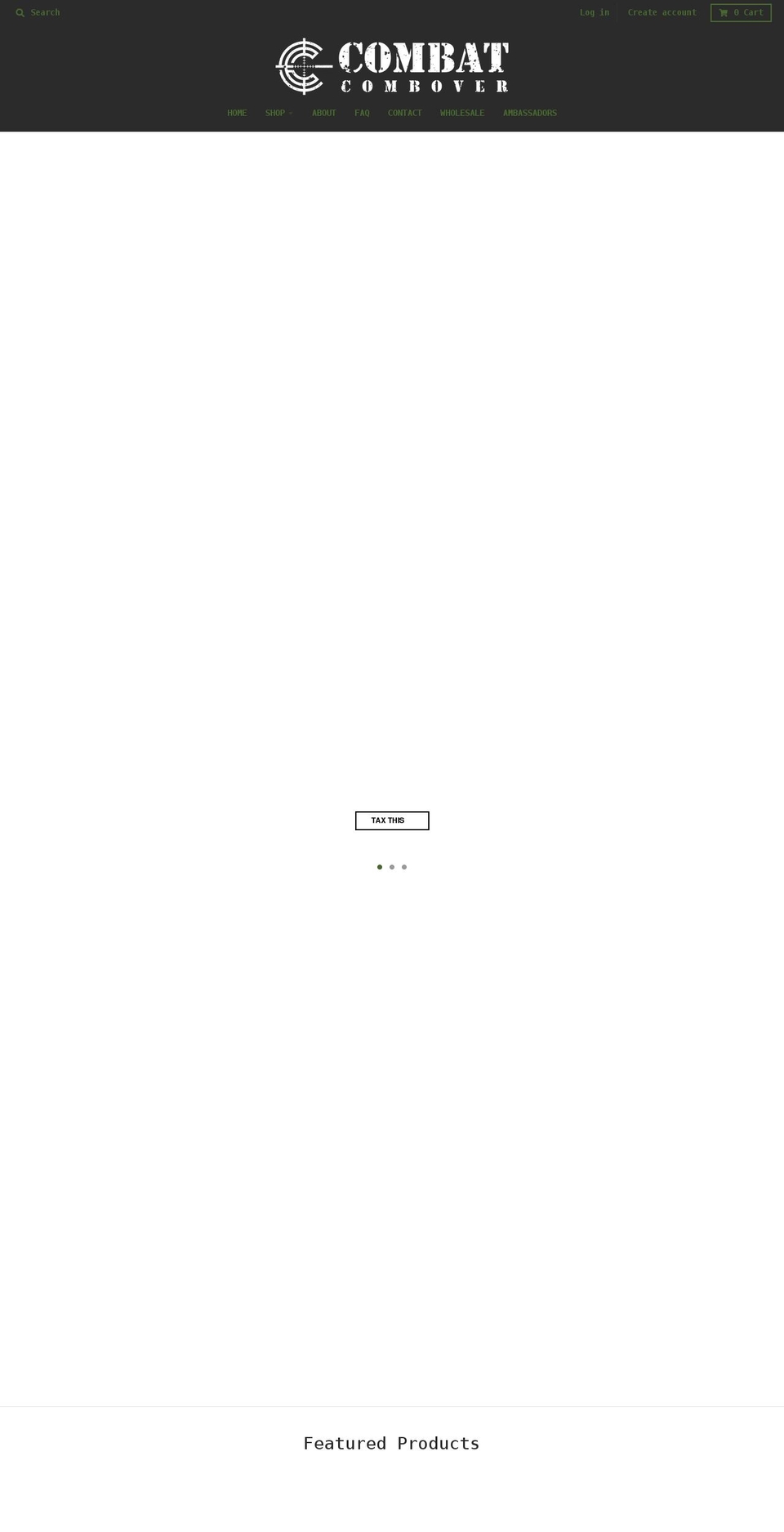 combatcombover.com shopify website screenshot