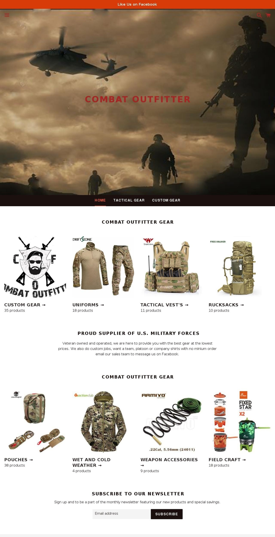 combatoutfitter.com — Shopify storefront screenshot