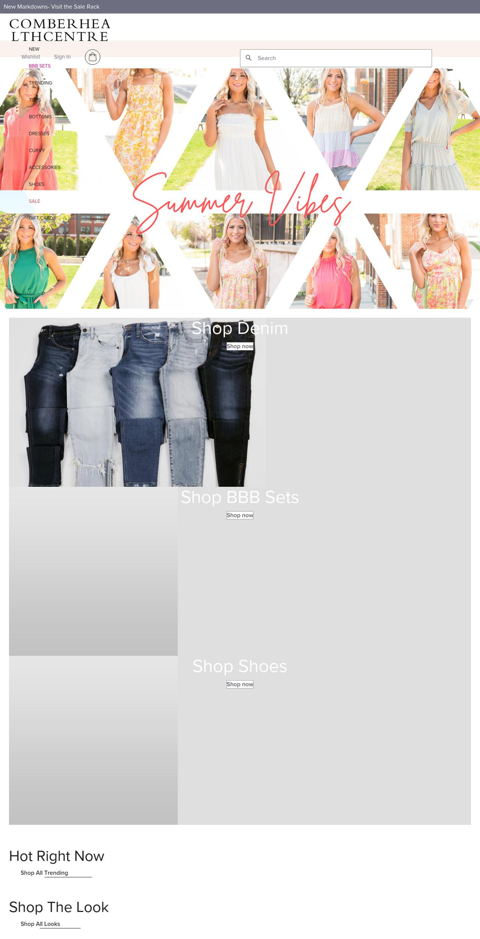 comberhealthcentre.com shopify website screenshot