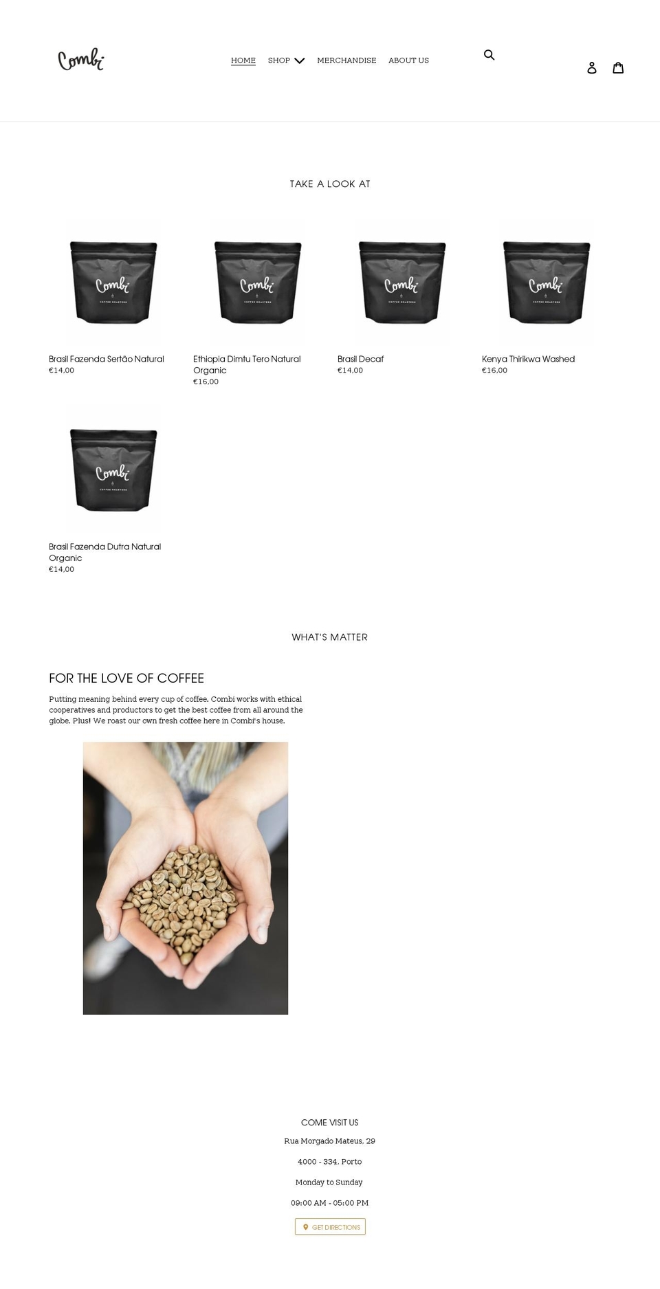 combi-coffee.com shopify website screenshot