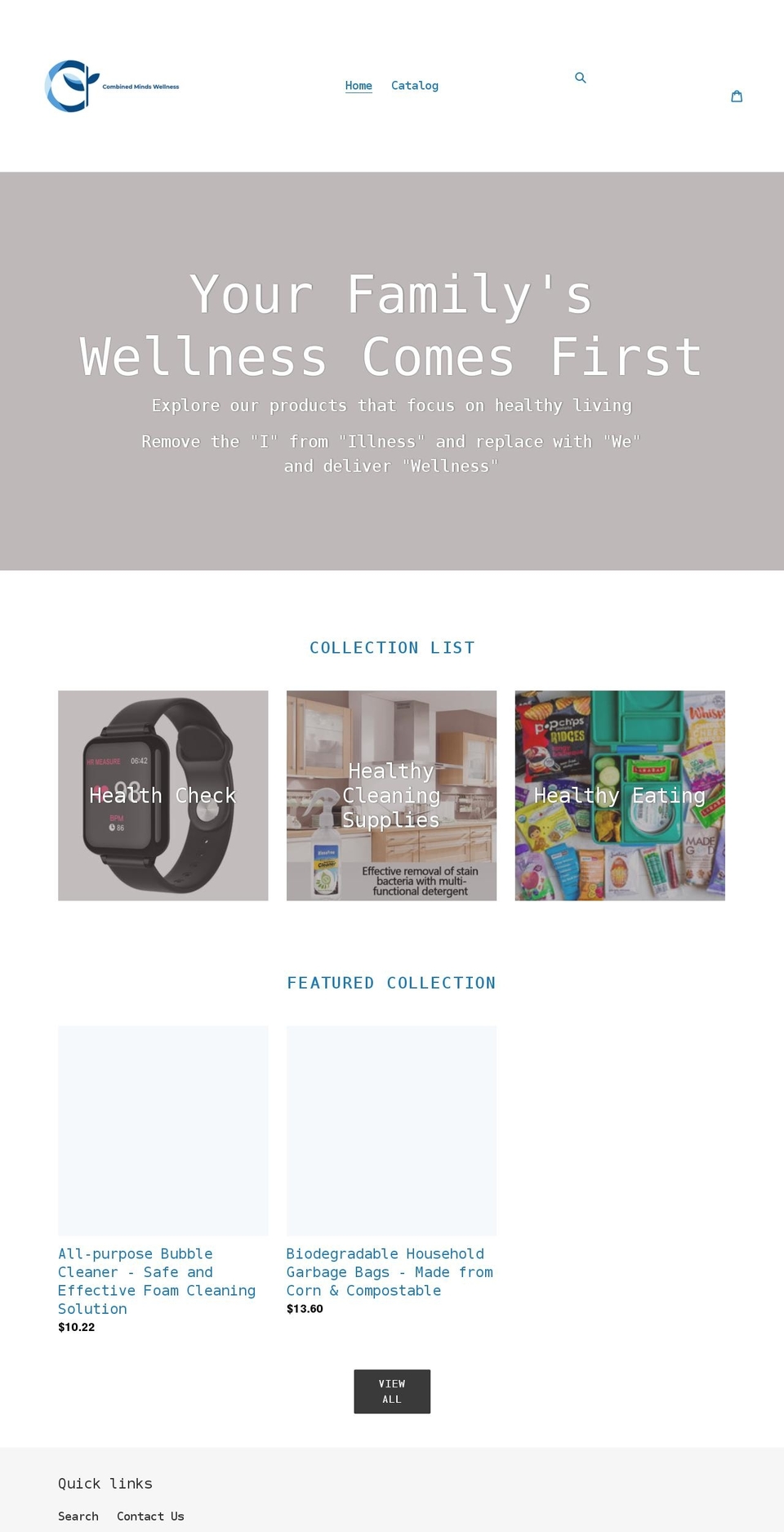 combinedmindswellness.com shopify website screenshot