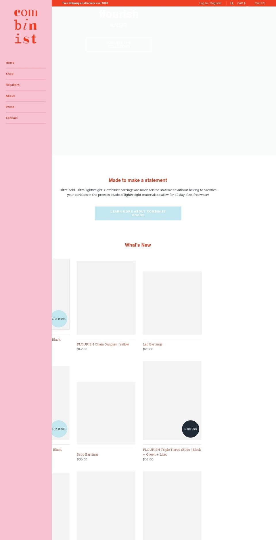combinistgoods.com shopify website screenshot