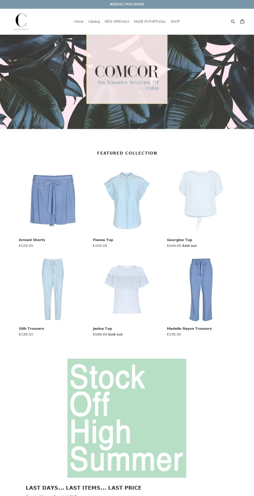 comcorlisboa.com — Shopify storefront screenshot
