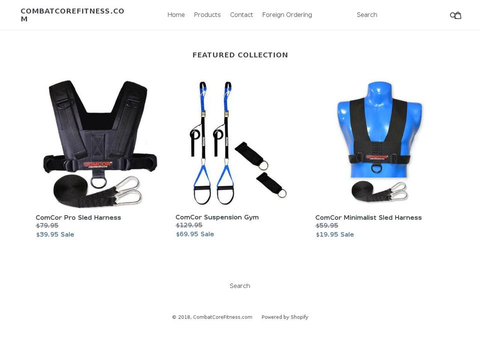 comcorsports.com — Shopify storefront screenshot
