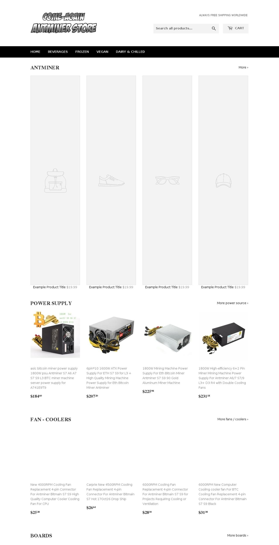 come-again.com — Shopify storefront screenshot