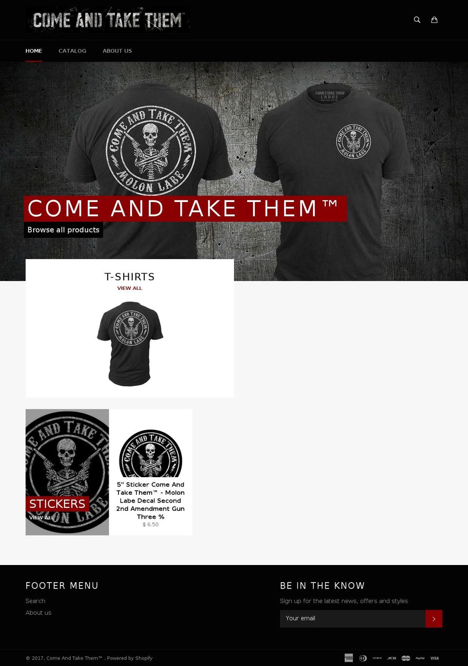comeandtakethem.com shopify website screenshot