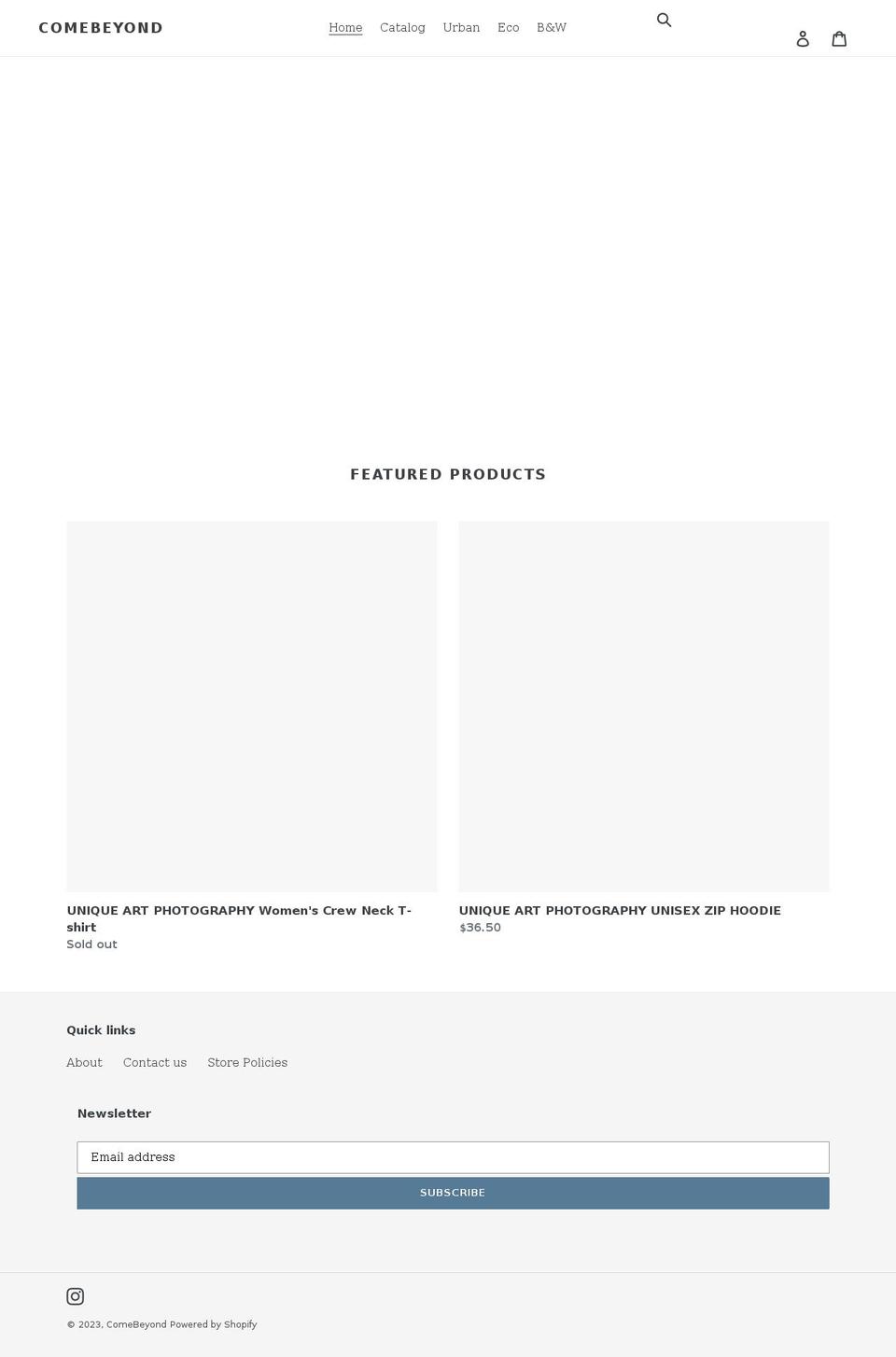 comebeyond.com shopify website screenshot
