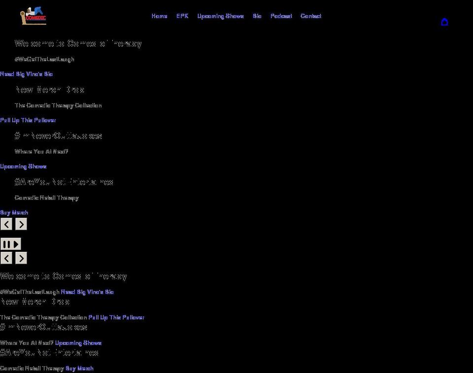 comedictherapy.xyz shopify website screenshot