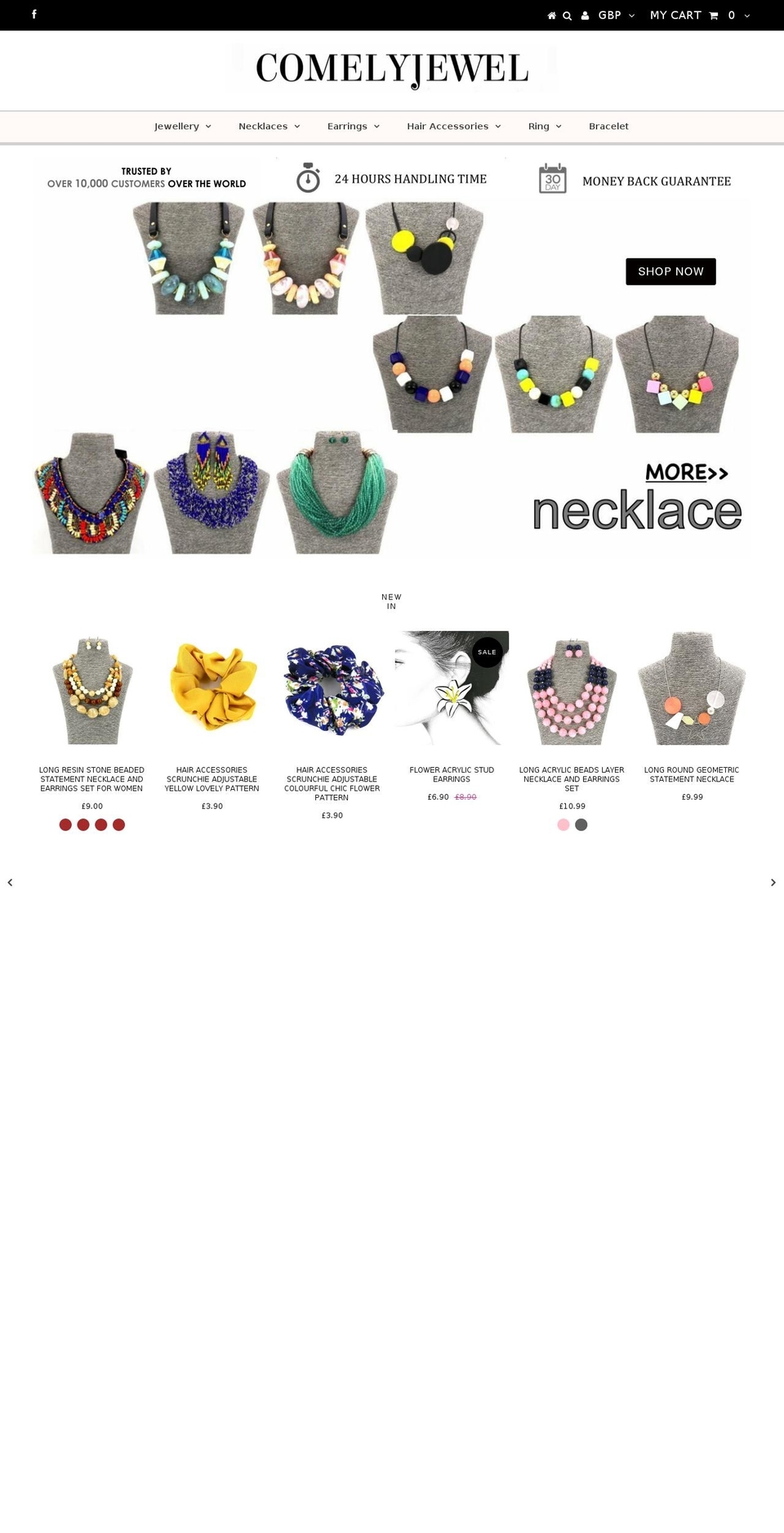 comelyjewel.com — Shopify storefront screenshot
