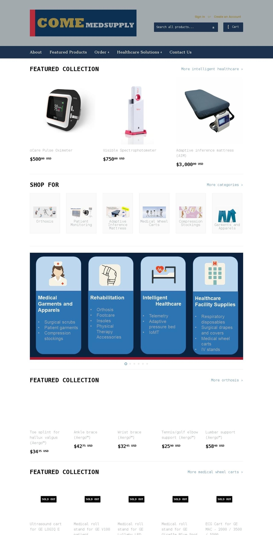 comemedsupply.com shopify website screenshot