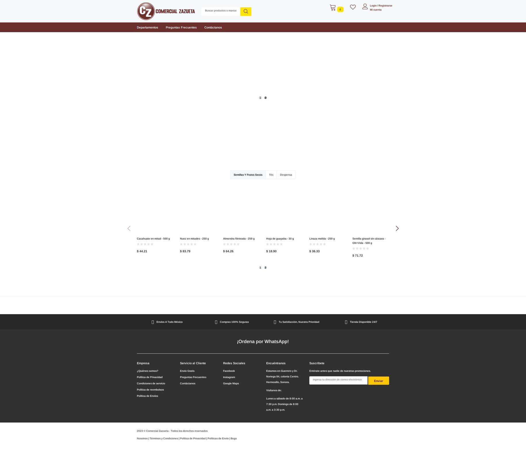 comercialzazueta.com shopify website screenshot