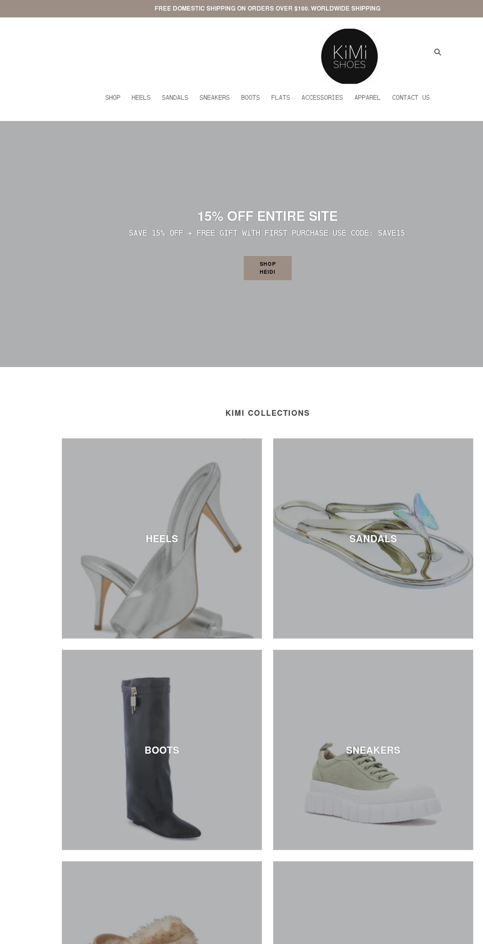 comeshopkimishoes.com shopify website screenshot