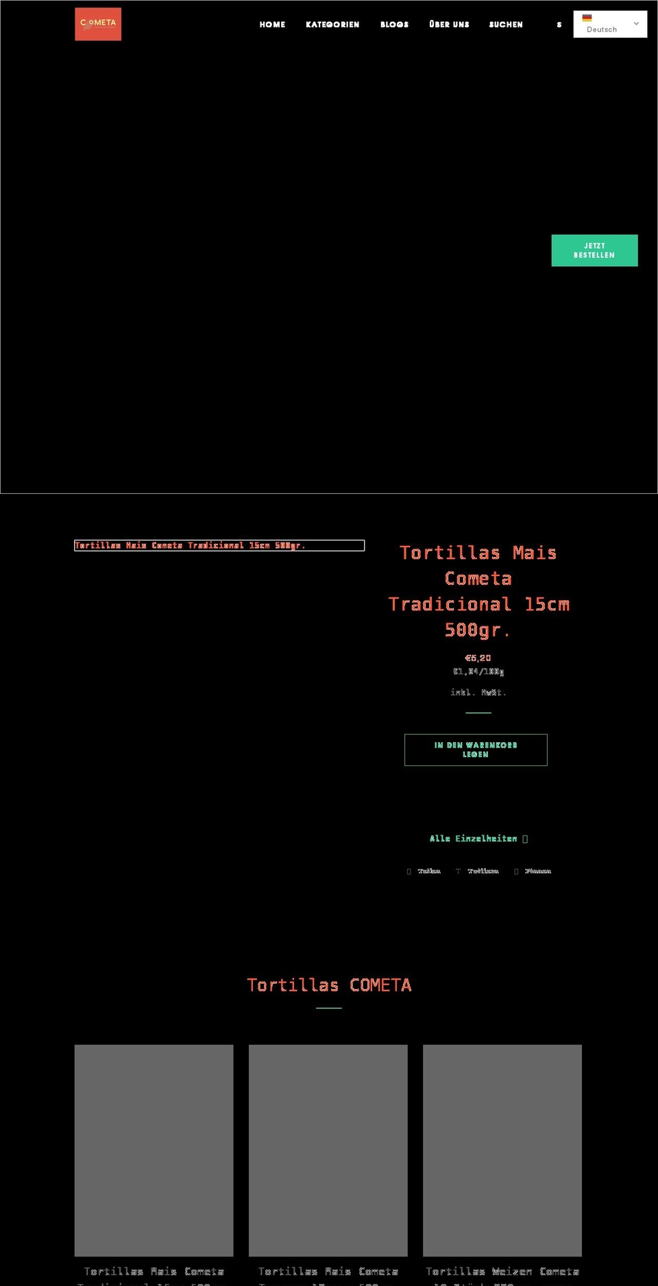 cometamexico.com shopify website screenshot