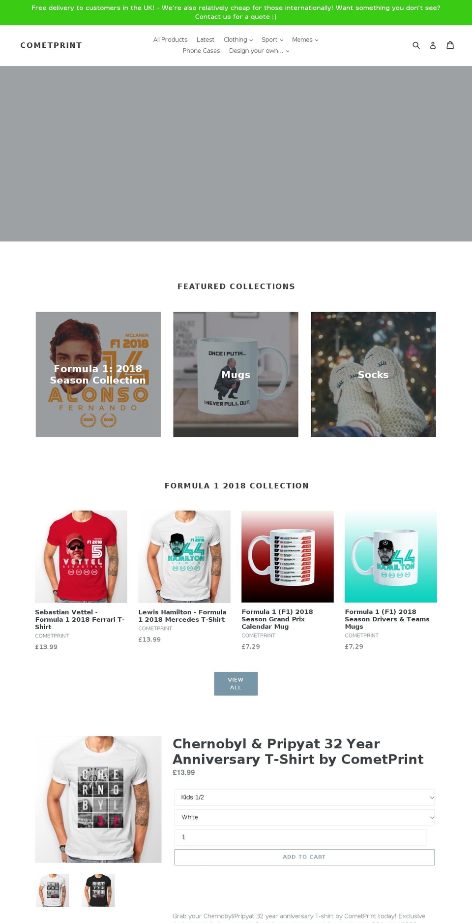 cometprint.co.uk shopify website screenshot