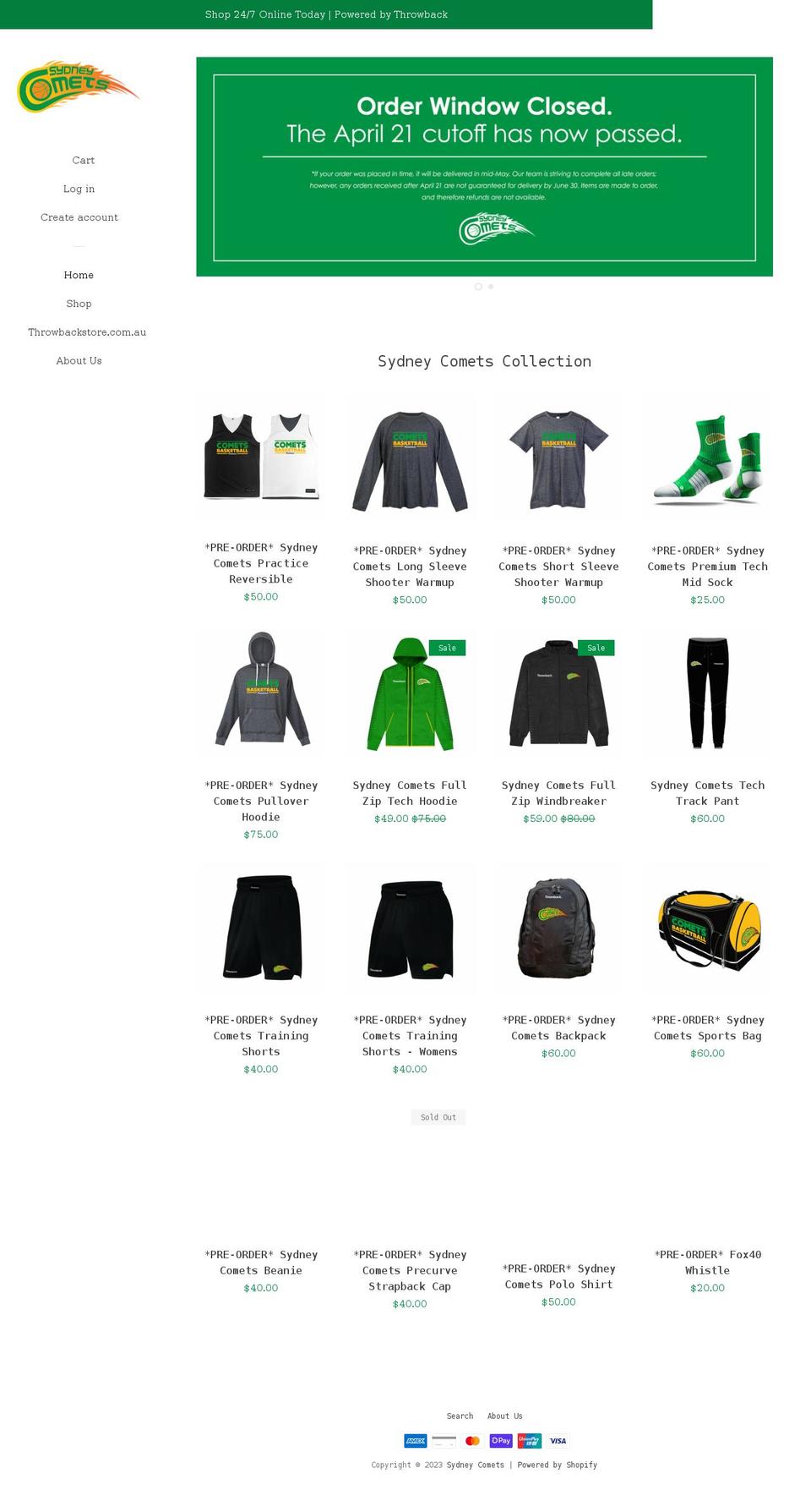 cometsstore.com.au shopify website screenshot