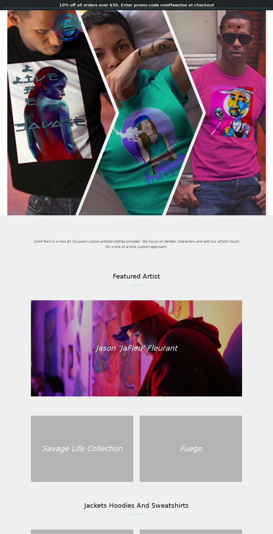 comf-tees.com — Shopify storefront screenshot