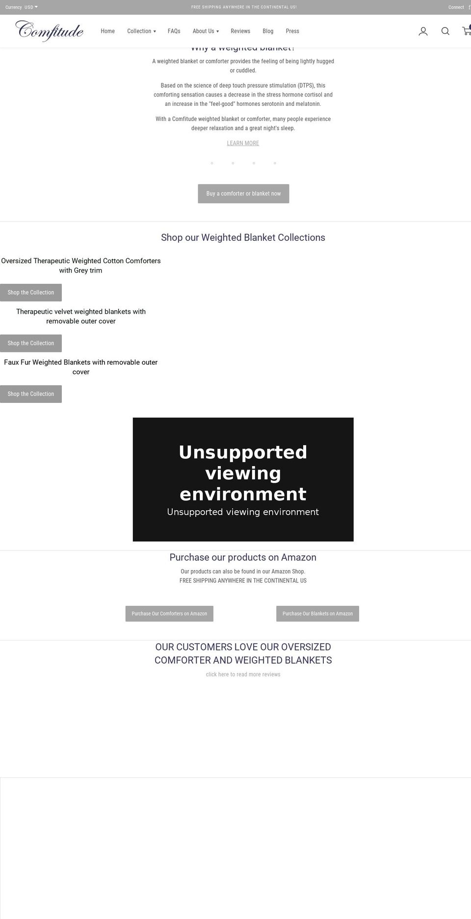 comfitude.com — Shopify storefront screenshot