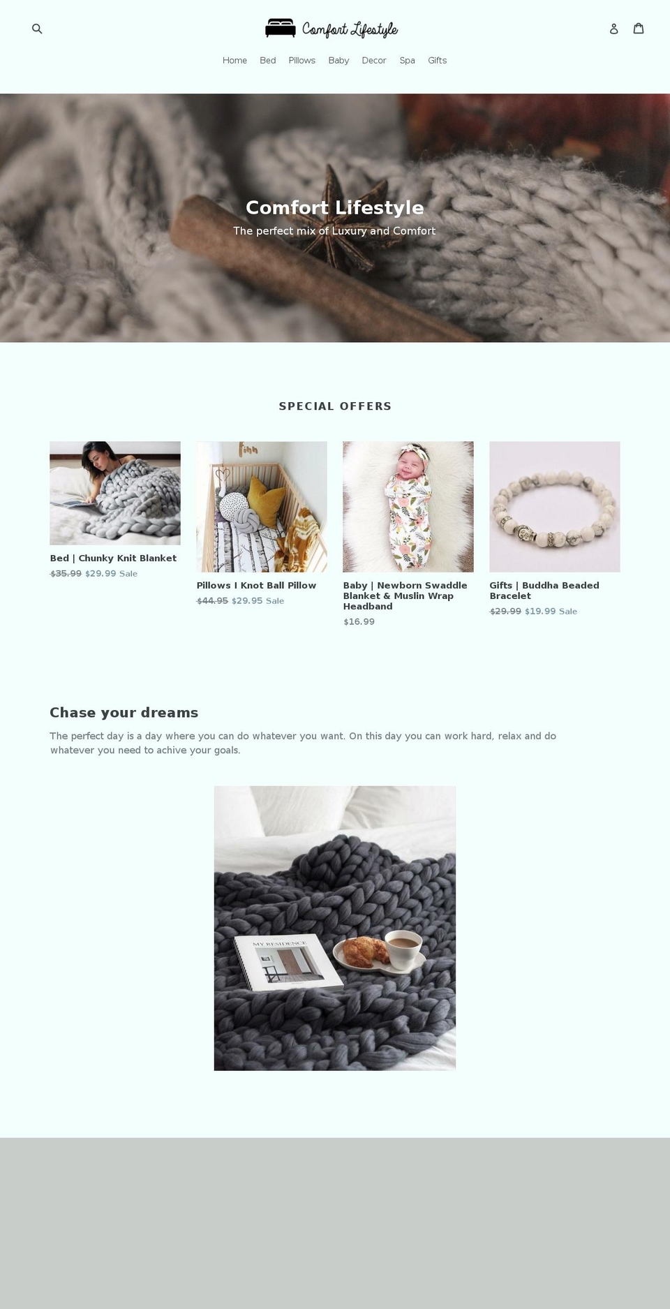 comfort-lifestyle.com — Shopify storefront screenshot