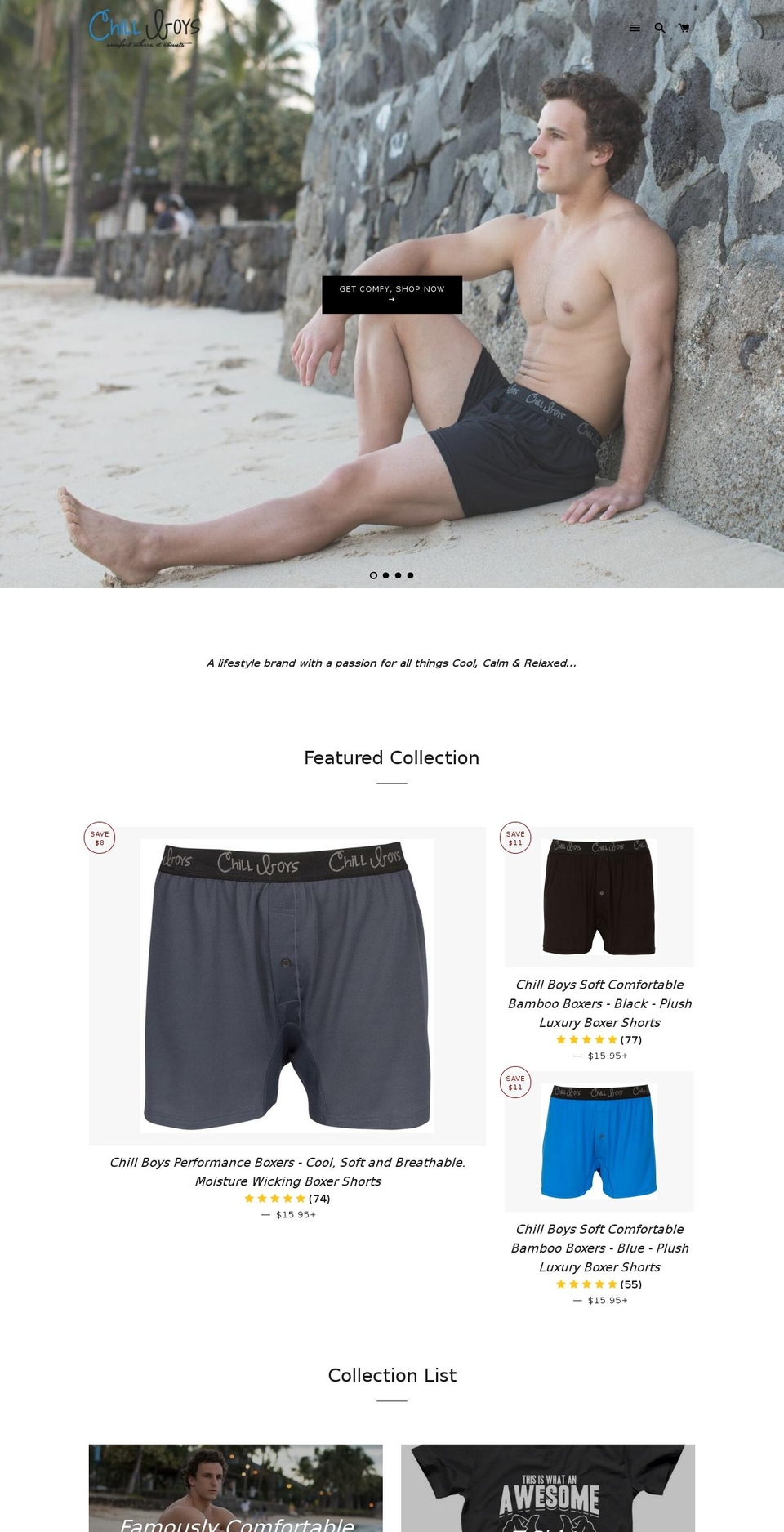 comfortablemensunderwear.com — Shopify storefront screenshot