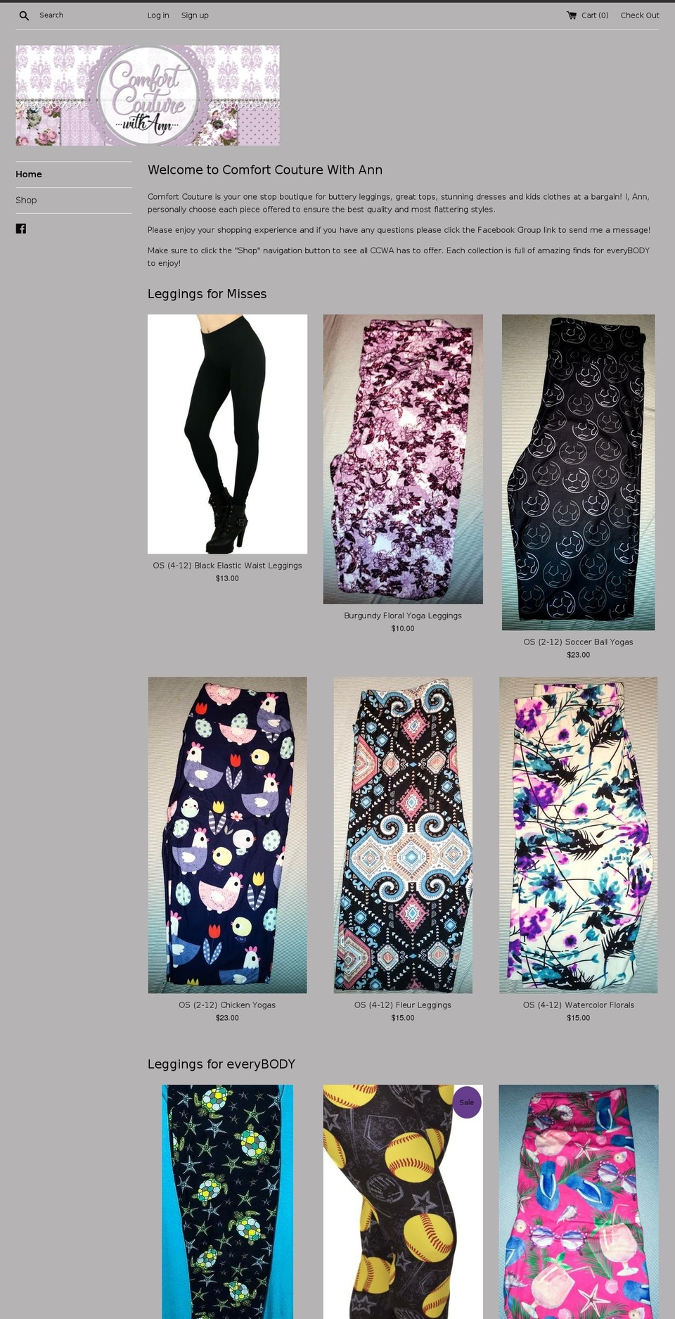 comfortcouturewithann.com — Shopify storefront screenshot