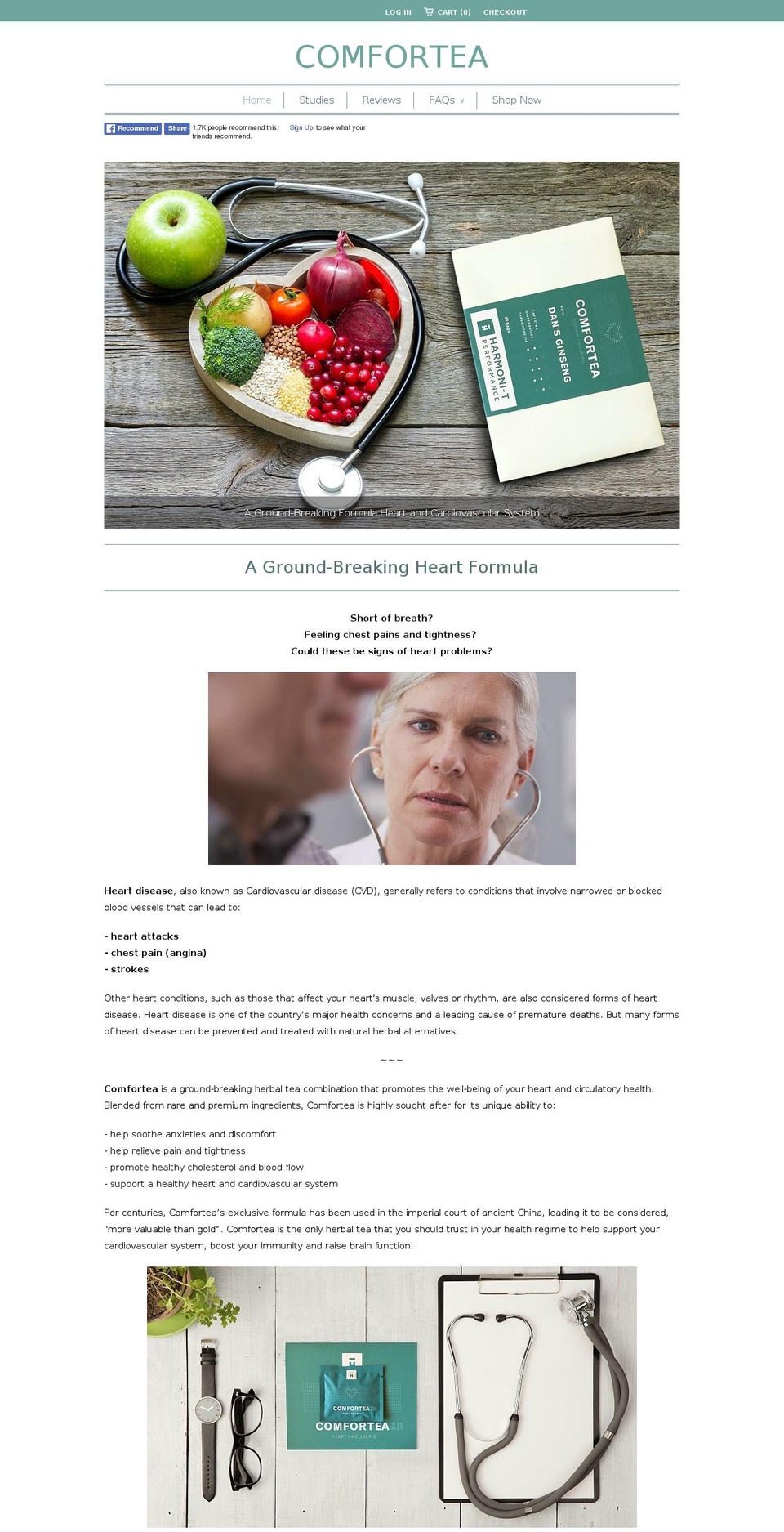 comforteaforheart.com shopify website screenshot