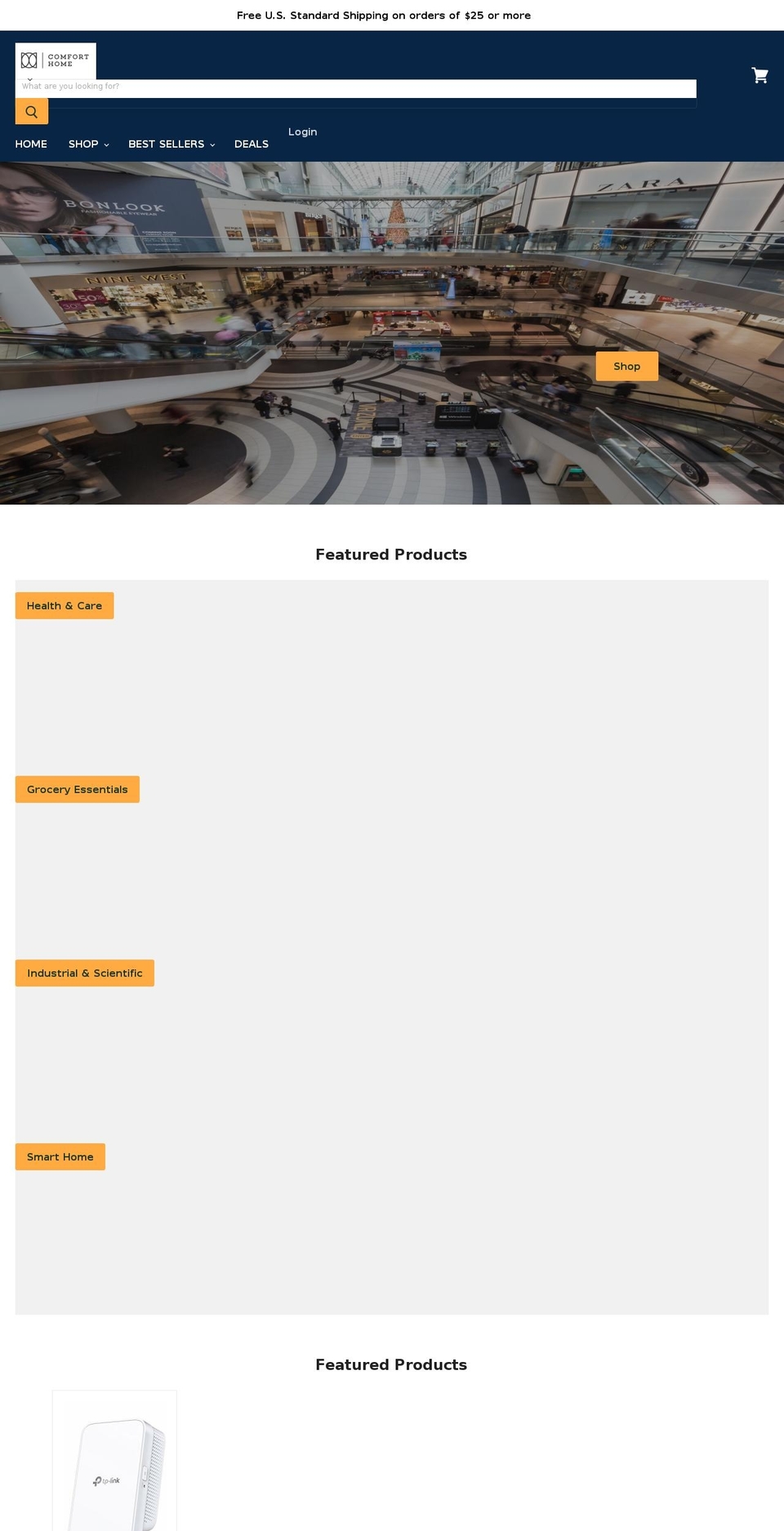 comforthomeoutlet.com shopify website screenshot