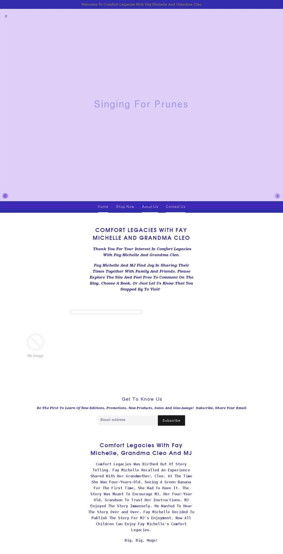 comfortlegacies.com shopify website screenshot