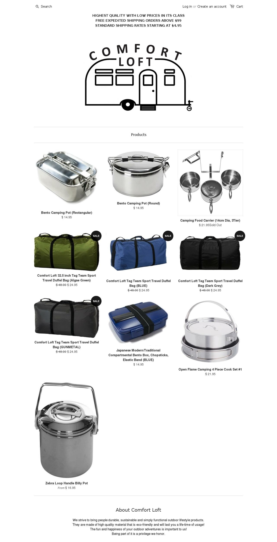 comfortloft.com shopify website screenshot