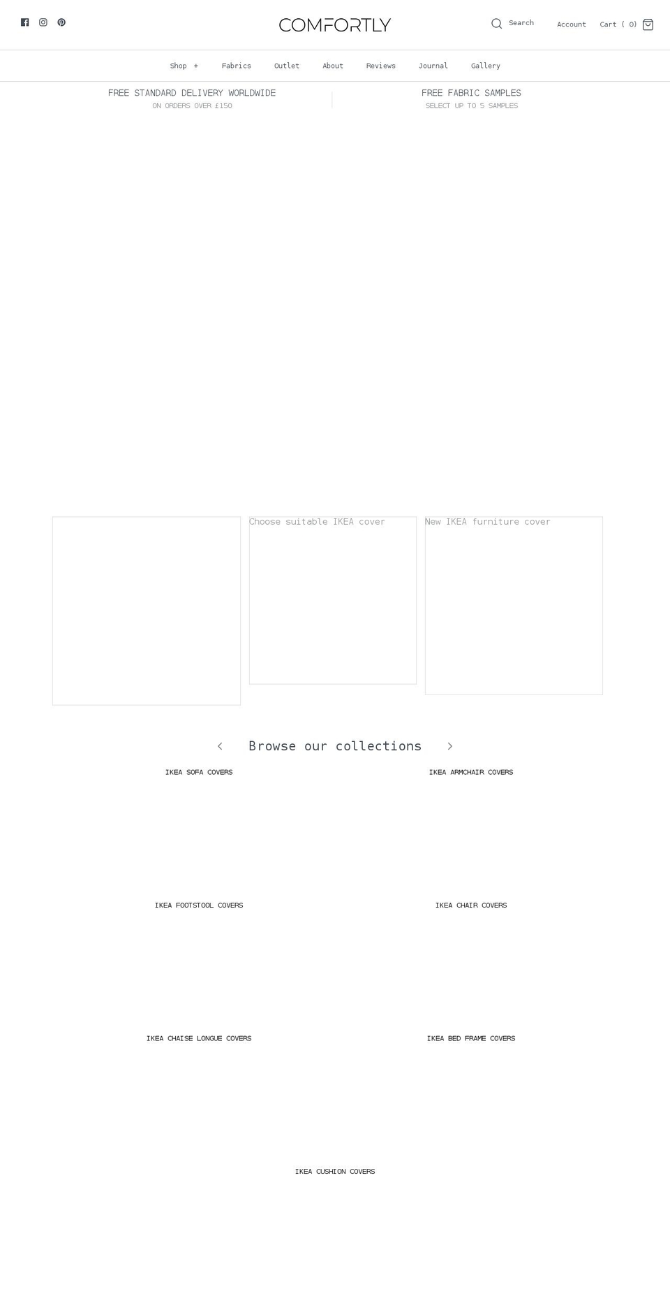 comfortly.com shopify website screenshot