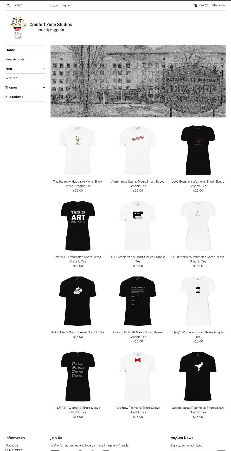 comfortzonestudios.com shopify website screenshot