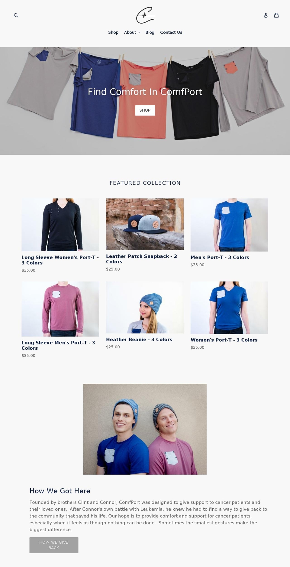 comfport.com — Shopify storefront screenshot