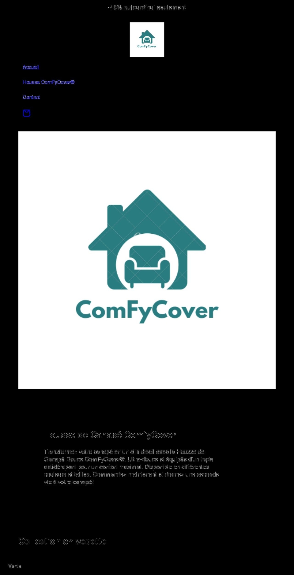 comfy-cover.com shopify website screenshot