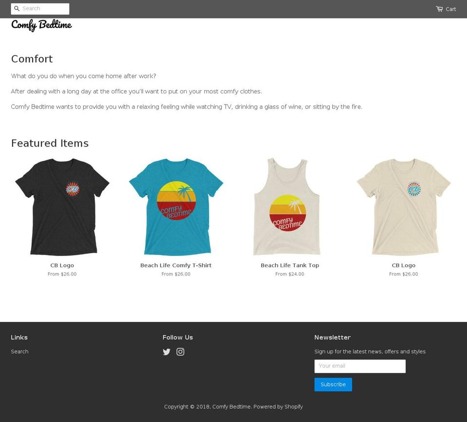 comfybedtime.com — Shopify storefront screenshot