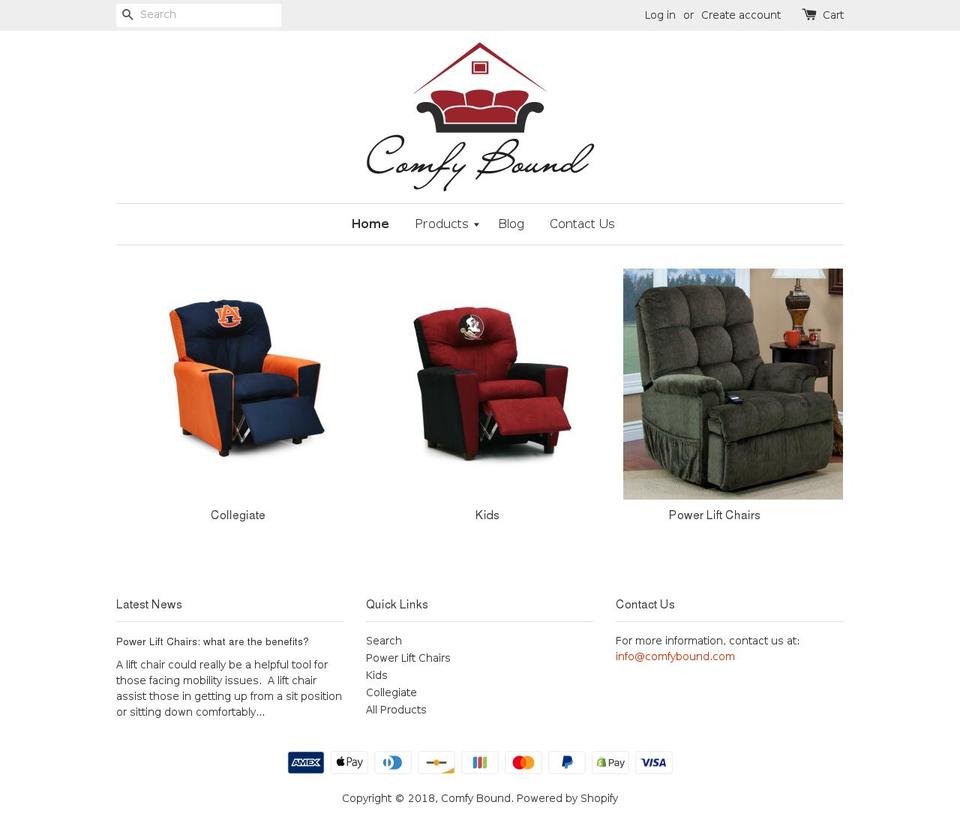comfybound.com shopify website screenshot