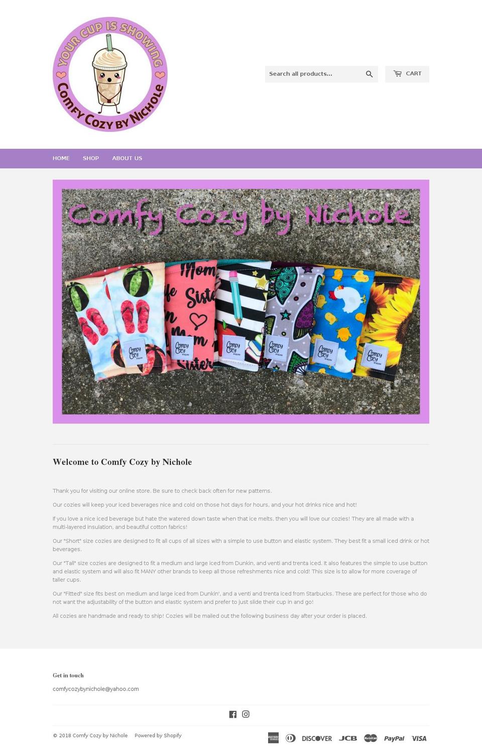 comfycozybynichole.com shopify website screenshot