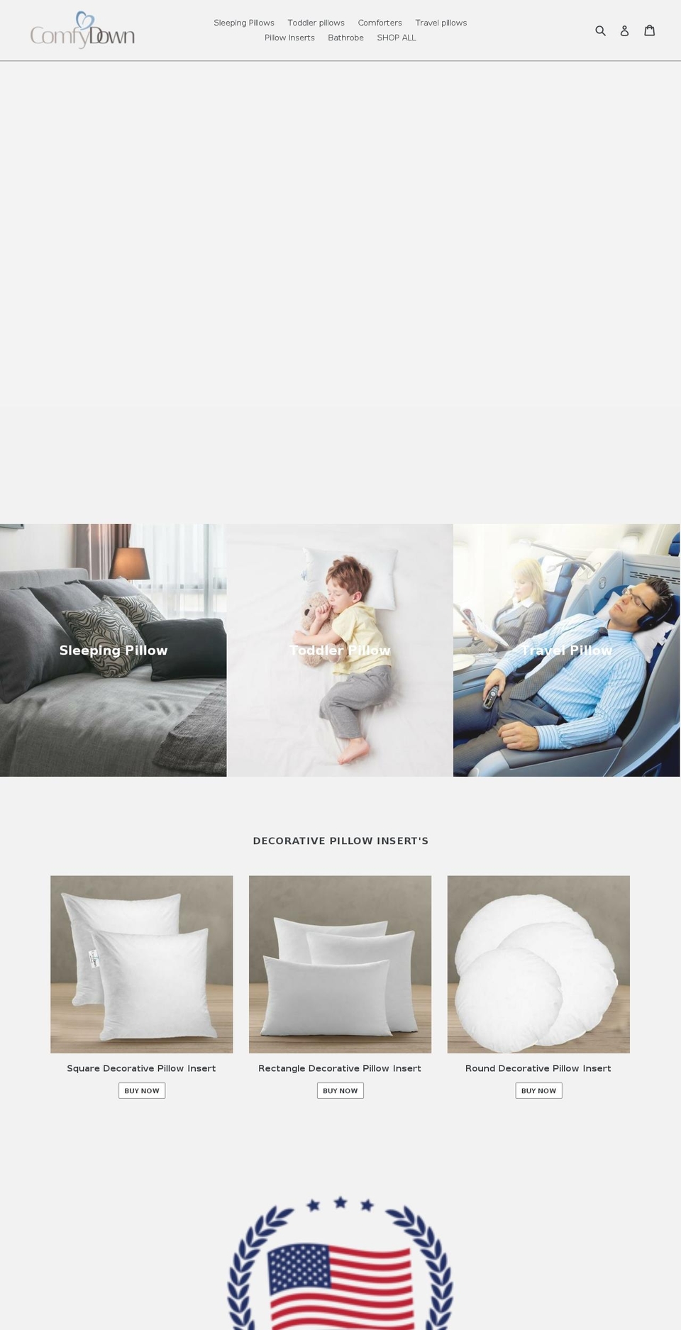 comfydown.com shopify website screenshot