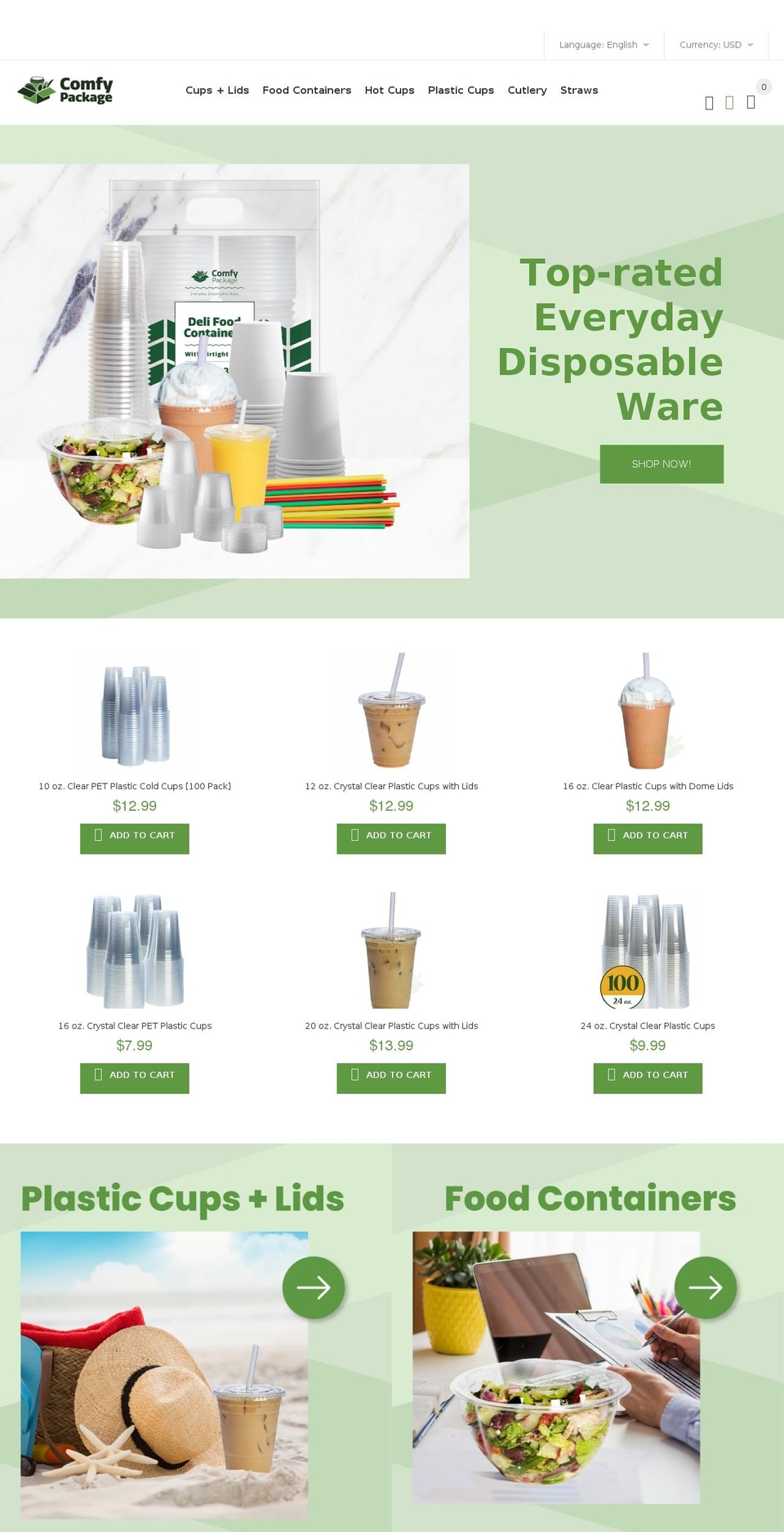 comfypackage.com shopify website screenshot