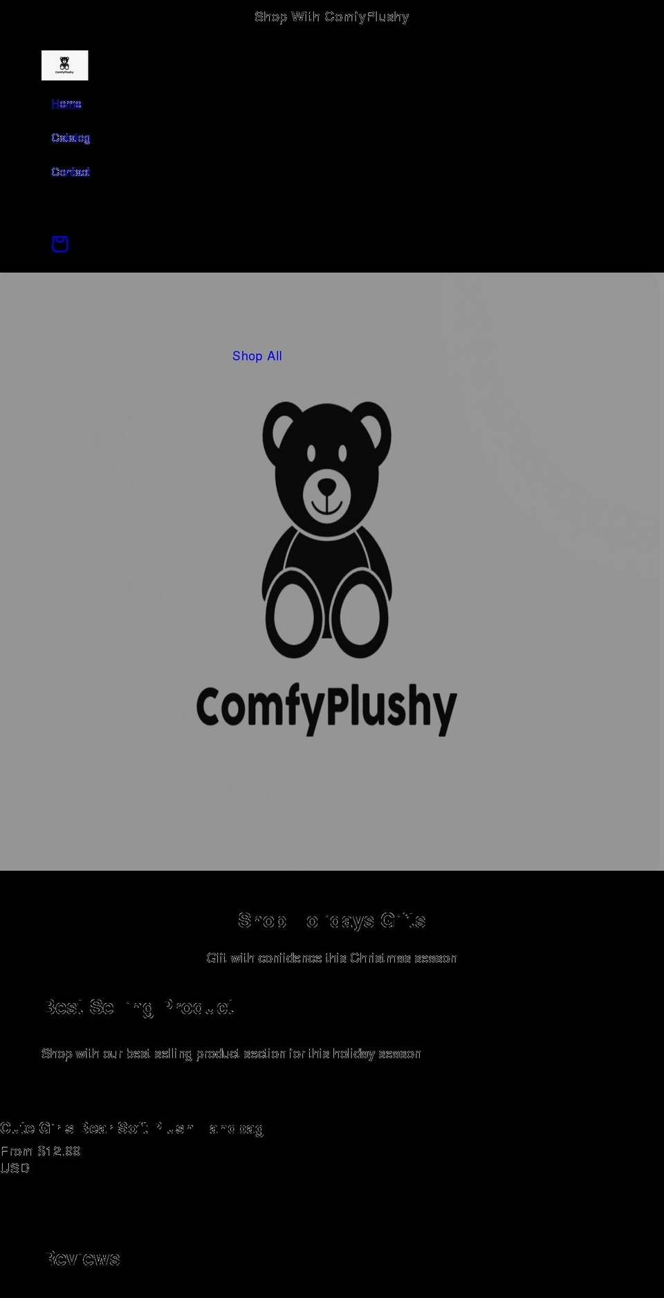 comfyplushies.com shopify website screenshot