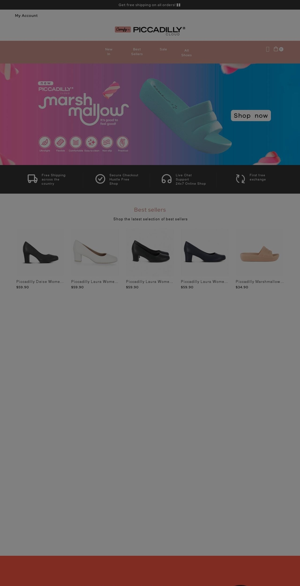 comfyshoes.store shopify website screenshot