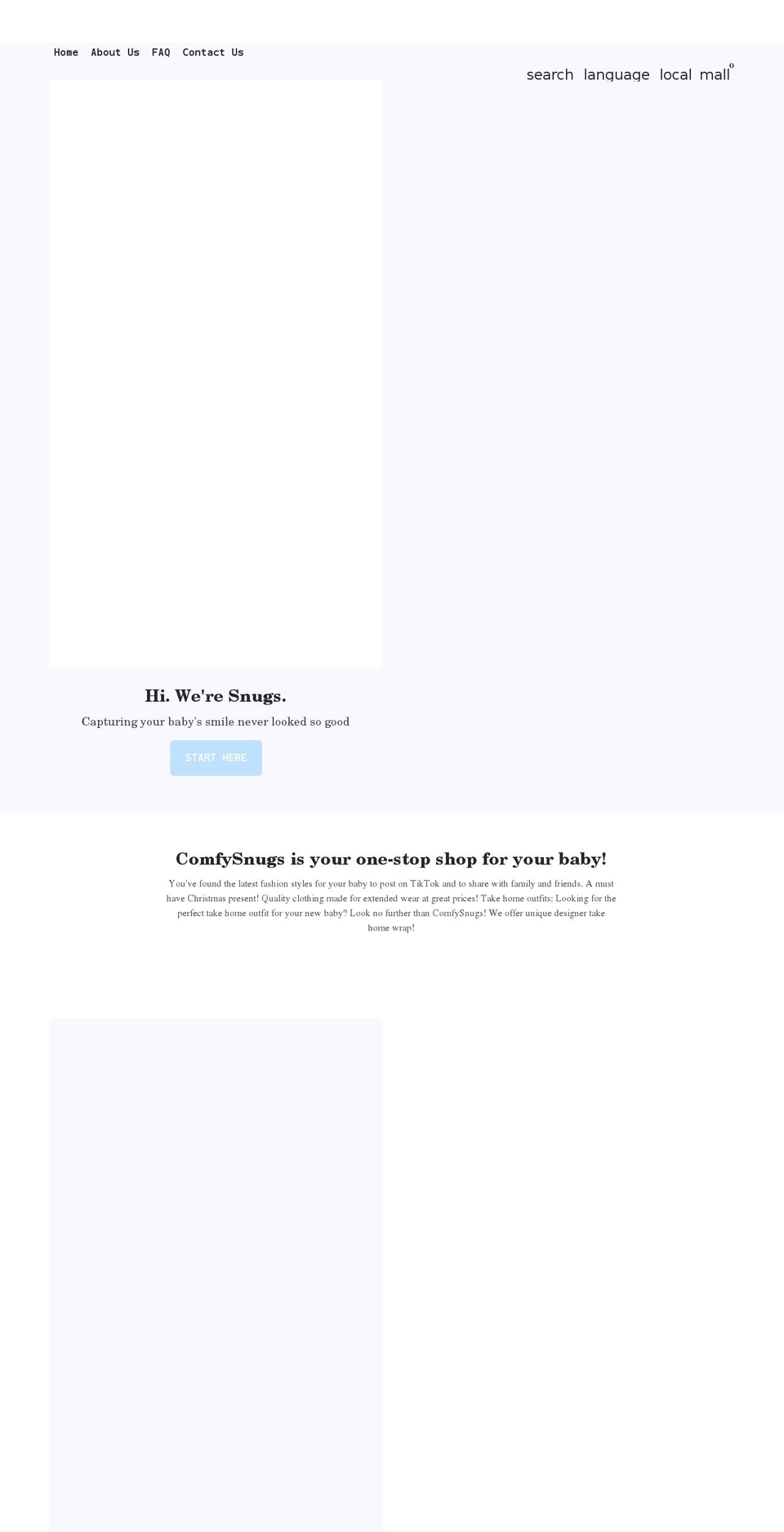comfysnugs.com shopify website screenshot