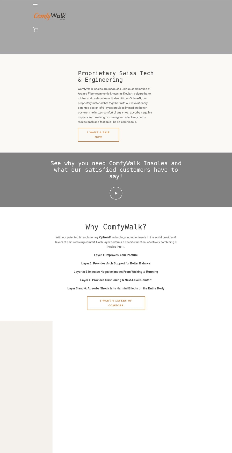 comfywalk.org shopify website screenshot