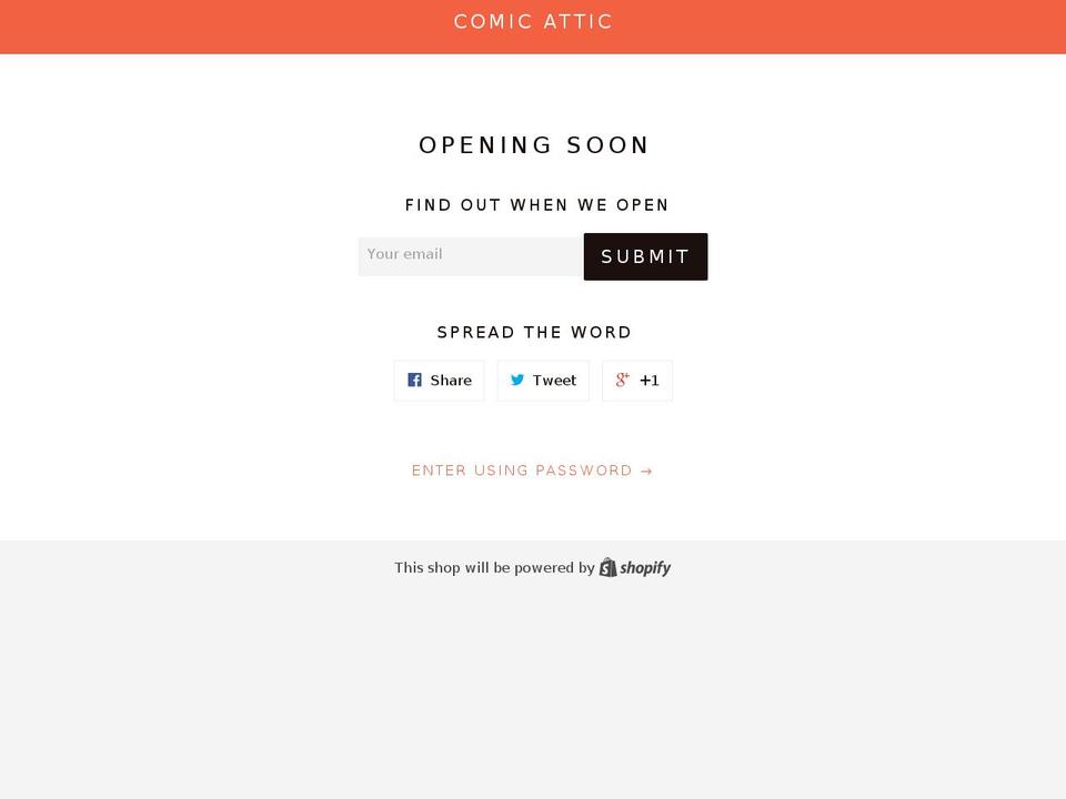 comicattic.com shopify website screenshot