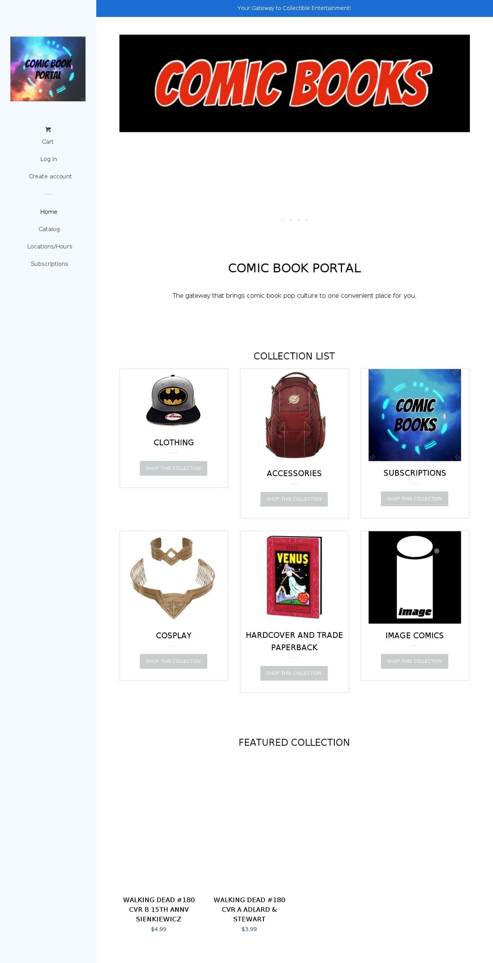comicbookportal.com — Shopify storefront screenshot