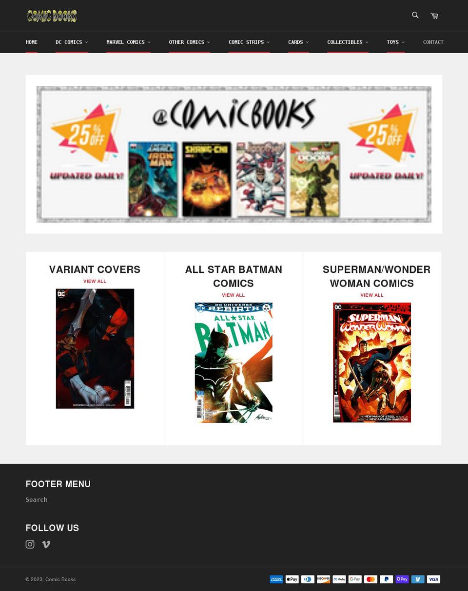 comicbooks.today shopify website screenshot