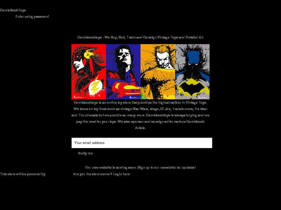 comicbooktoys.com shopify website screenshot