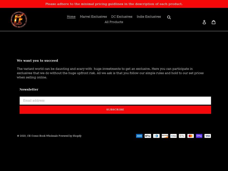 comicbookwholesale.com shopify website screenshot