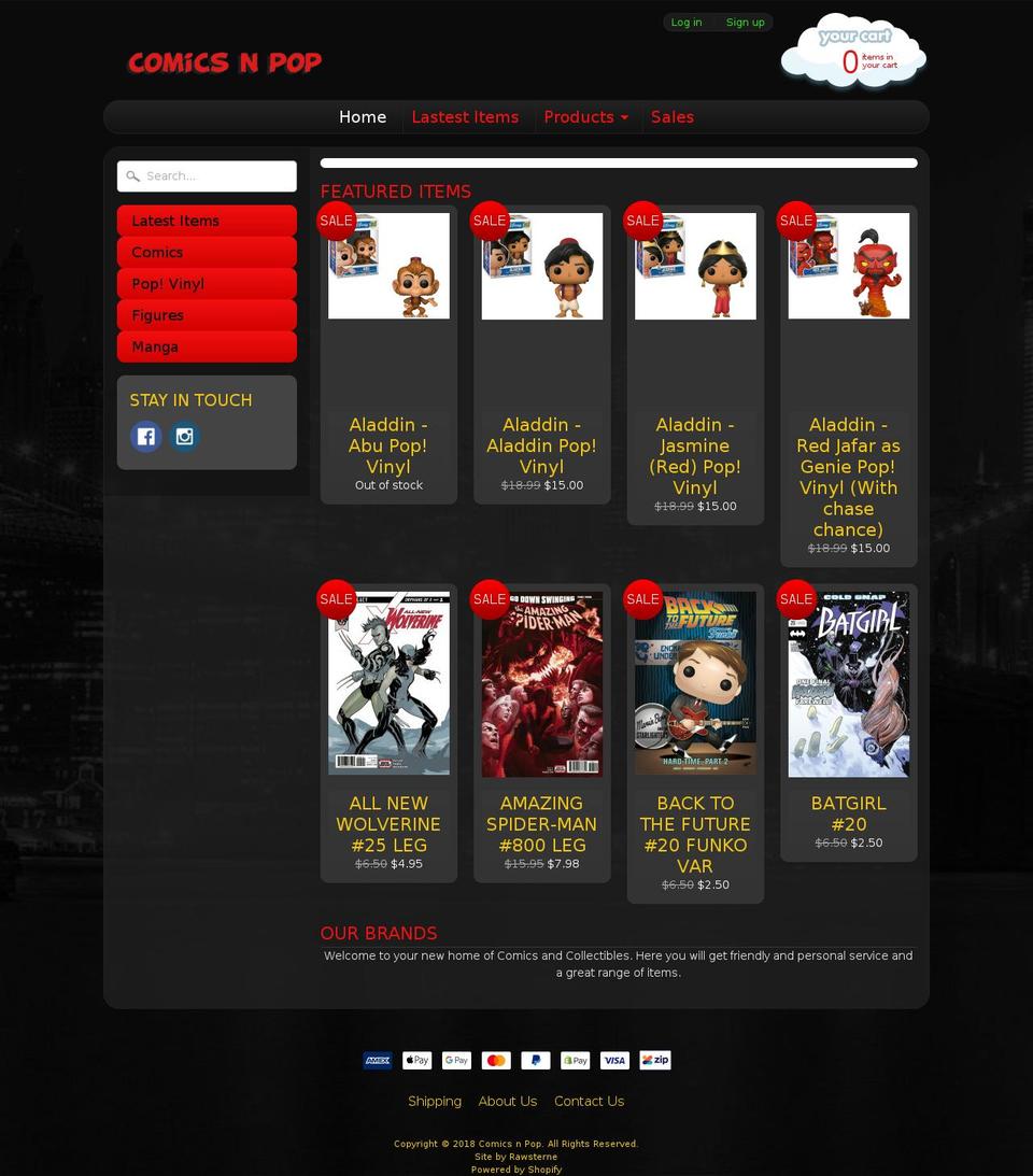 Copy of Sunrise Shopify theme site example comics-n-pop.myshopify.com