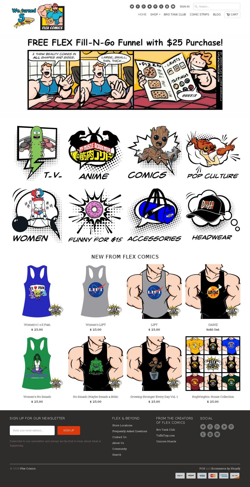 comics.fitness shopify website screenshot