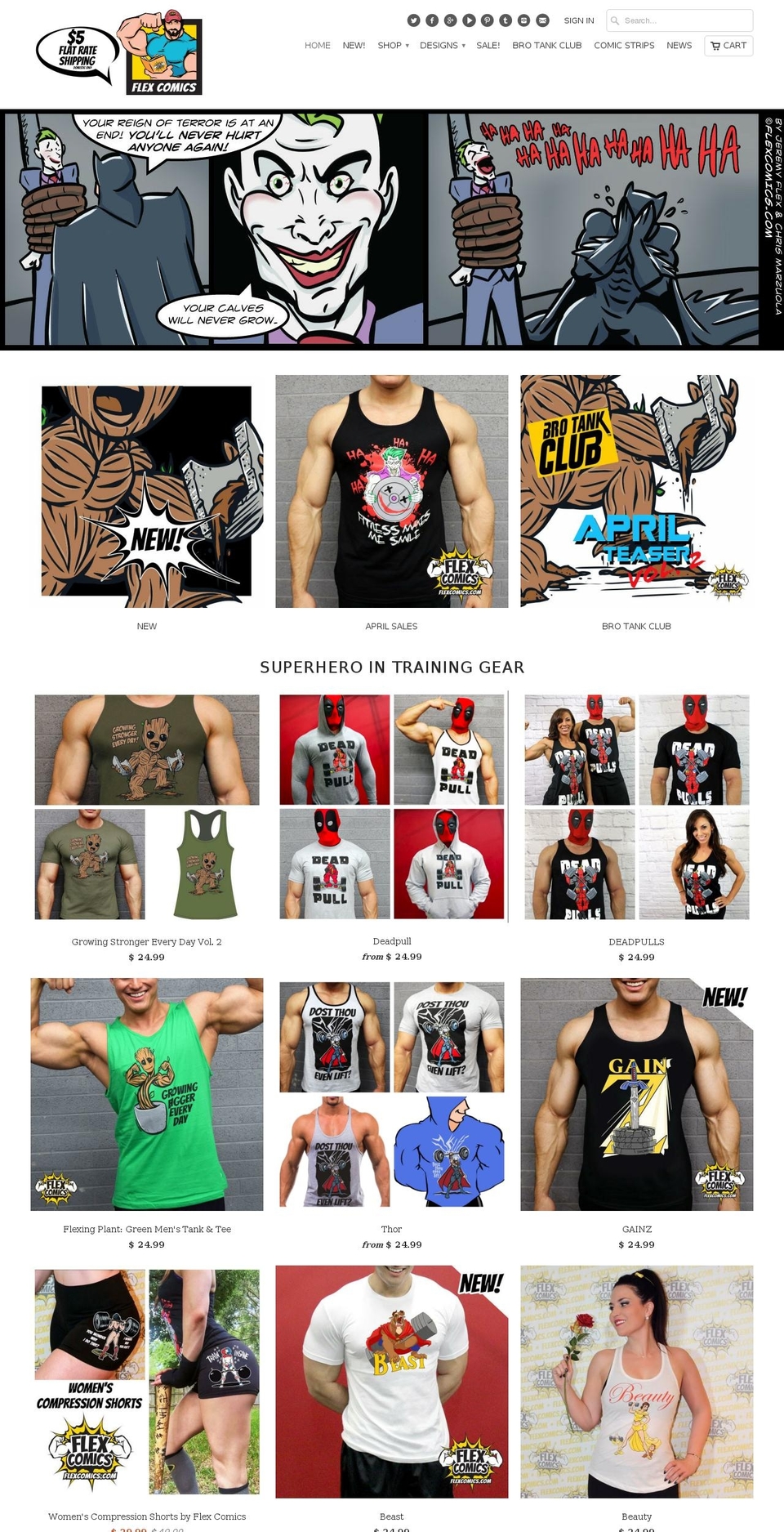 comicworkout.com shopify website screenshot