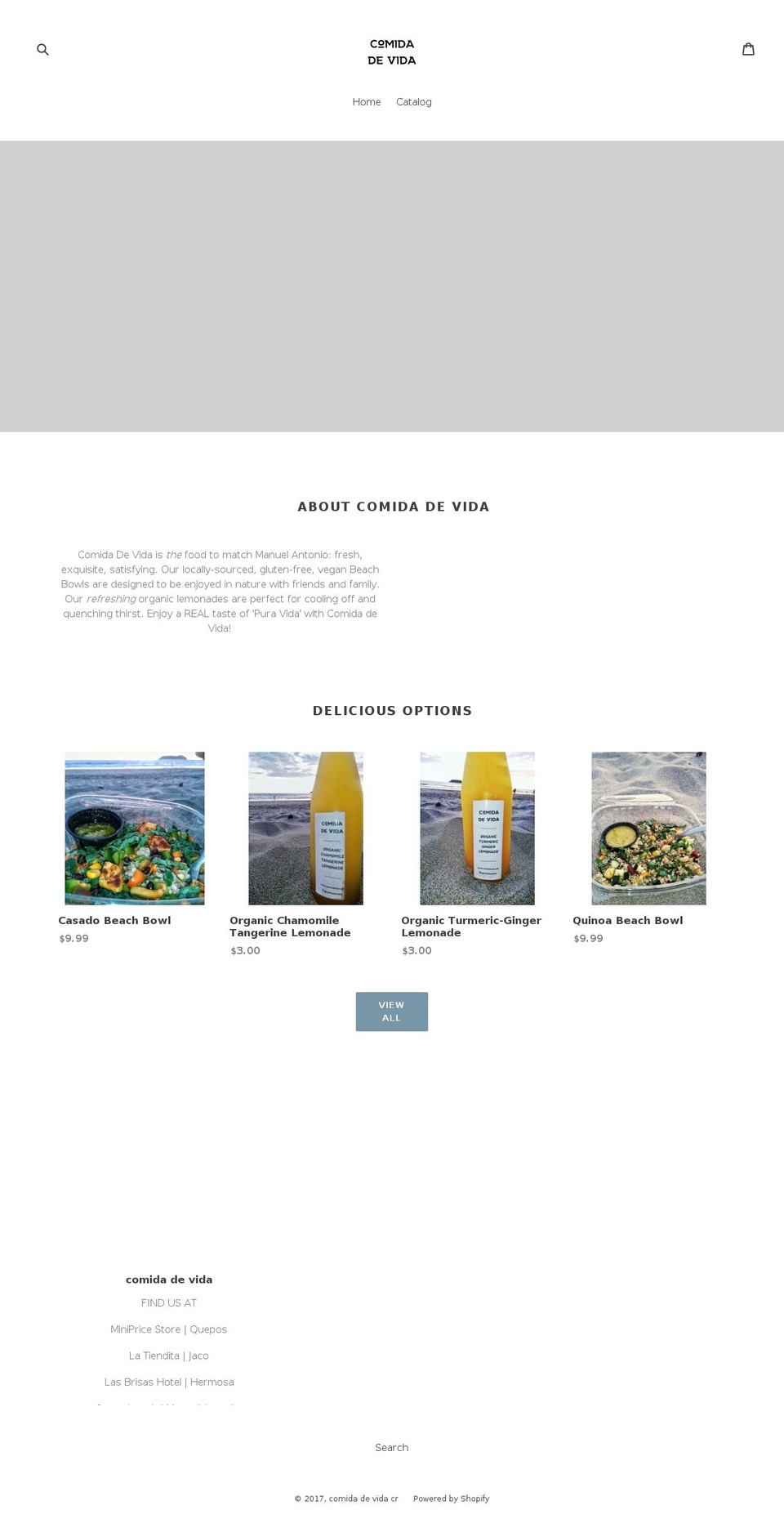 comidadevida.com shopify website screenshot